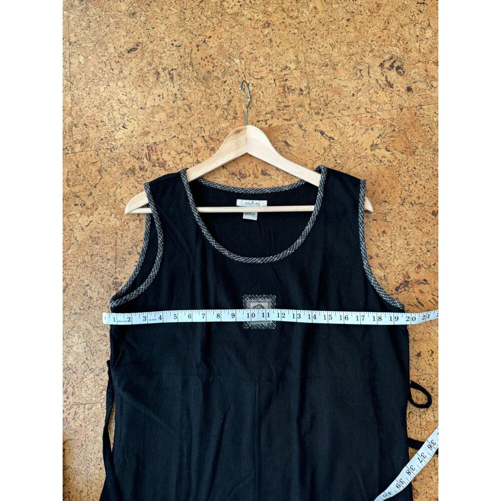Natalie & Me Weekend Dress Sleeveless Maxi Safari patch 100% Silk tie back L - Picture 9 of 9